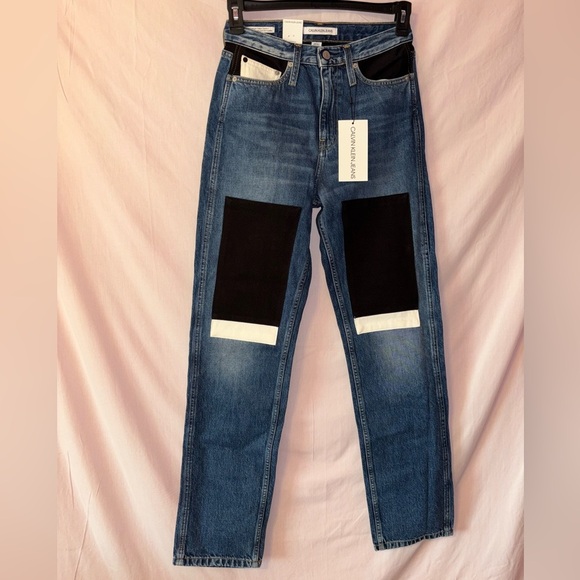 Calvin Klein Straight Leg Jeans - Blue and Black - Picture 4 of 12